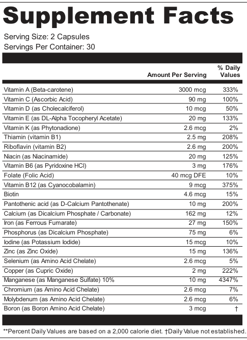 Supplement Facts for Arcstone