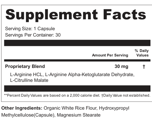 Supplement Facts for Vertex Wave